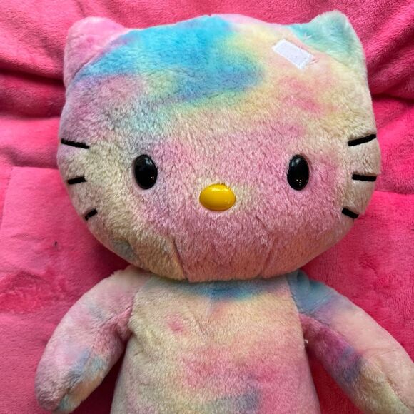 Hello Kitty Plush Build a Bear Workshop Tie Dye Watercolor Rainbow 18” Sanrio - Picture 2 of 6